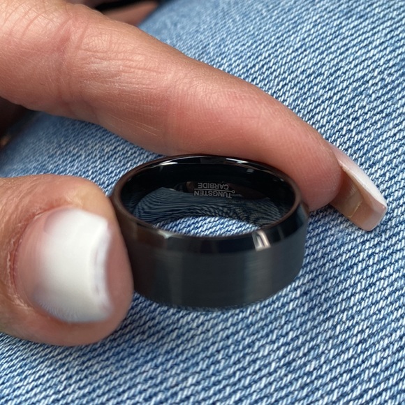 10MM BLACK TUNGSTEN WEDDING BAND - Picture 9 of 10